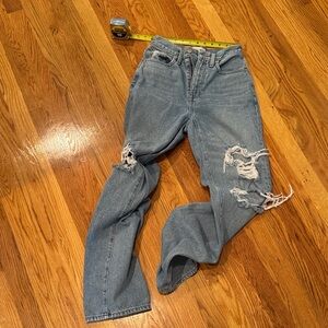 Madewell 23 baggy straight Distressed Blue Jeans
